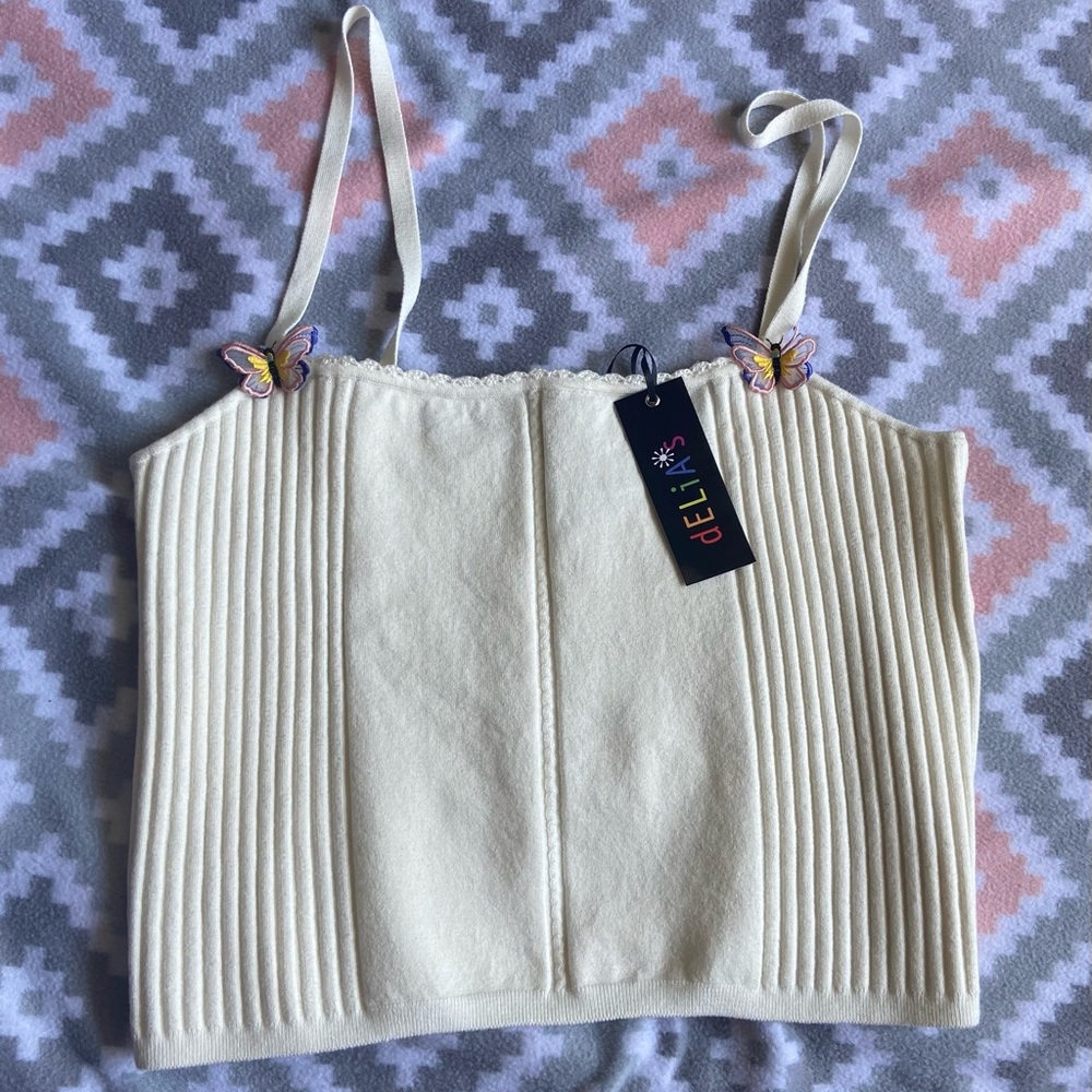 Plus Butterfly Secrets Ribbed Knit Tank Top